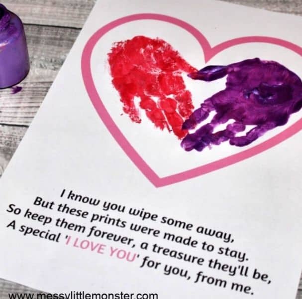 Handprint heart for Mother's day