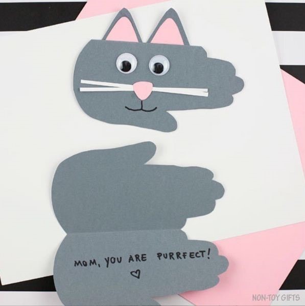 Handprint card craft for kids to make 