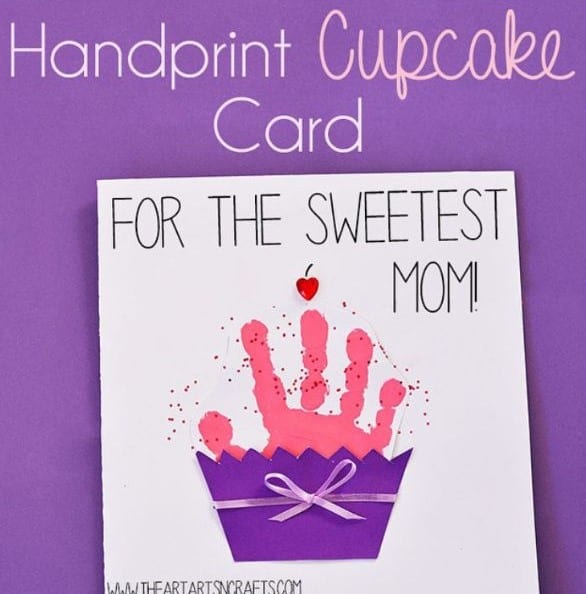 Handprint card craft for Mother's Day