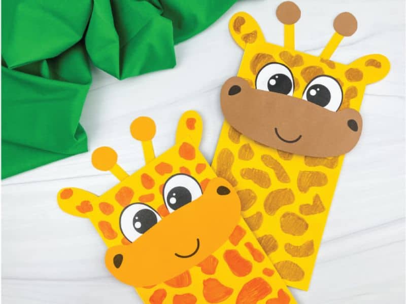 paper bag printable giraffe craft