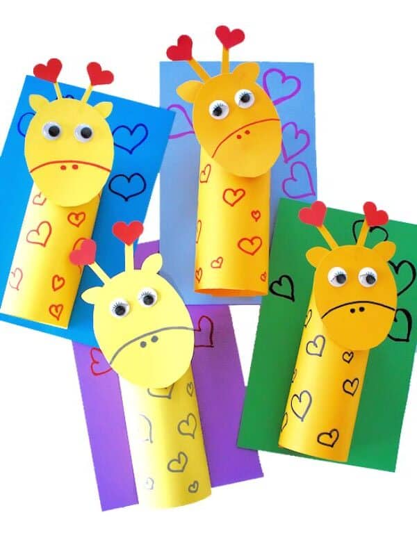 Valentine’s Paper Loop Giraffe Craft