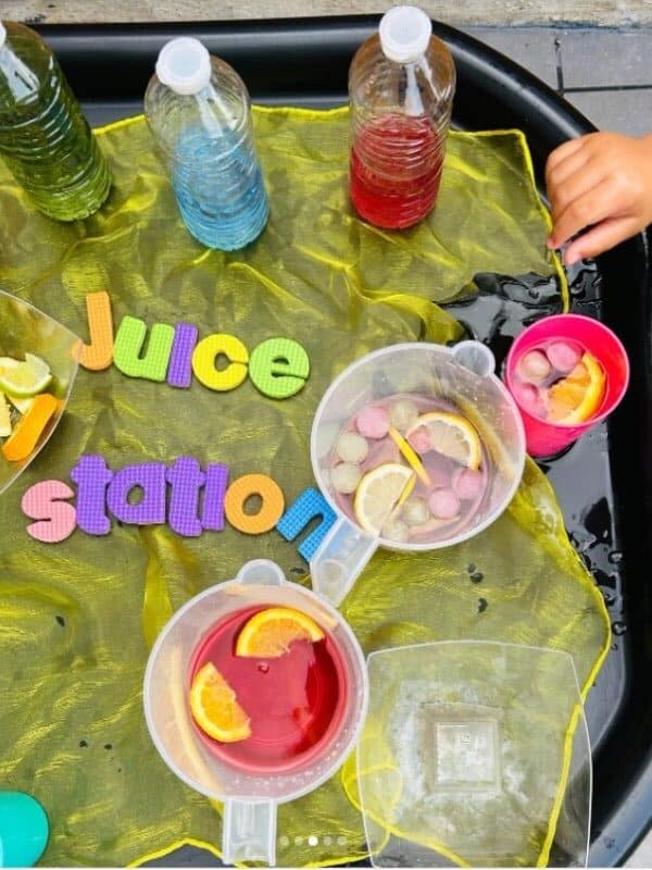 juice station fun activity for kids