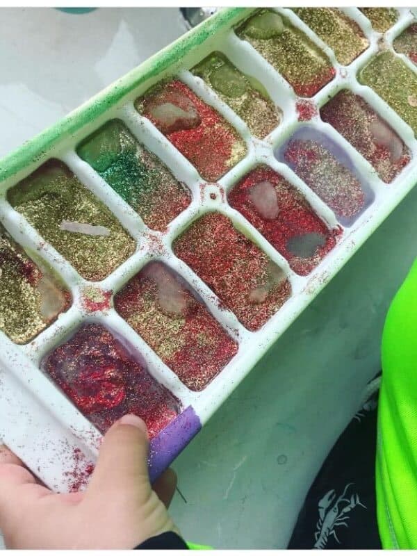 Glitter Ice Water Play for little kids