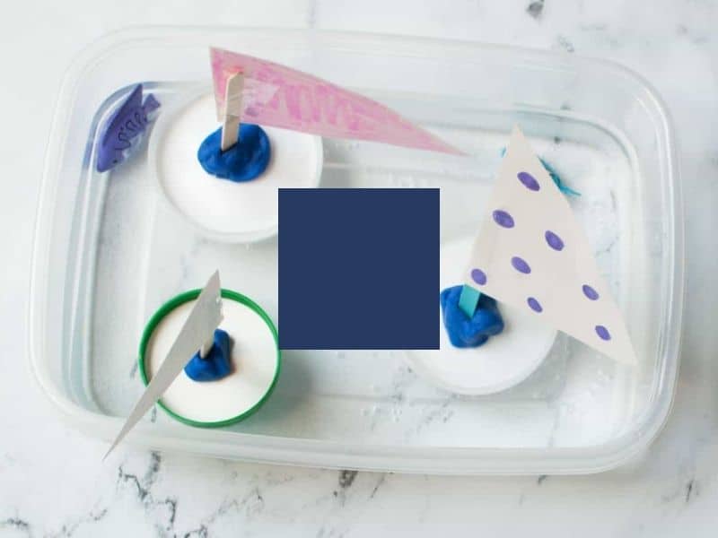 Boat Sensory Bin activity for toddlers