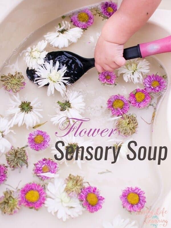 flower sensory play for little kids and babies