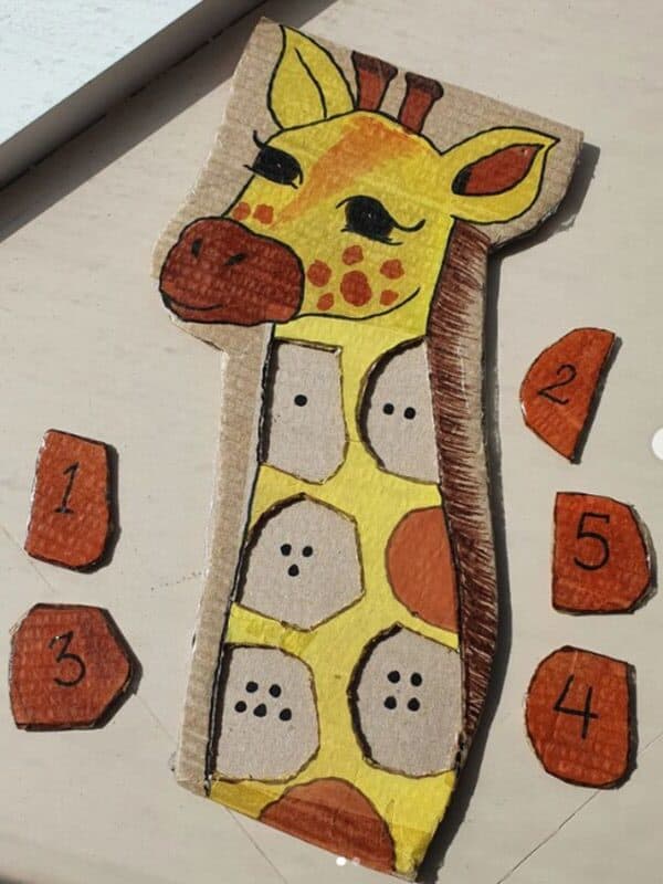 Number Sorter giraffe cut out pattern