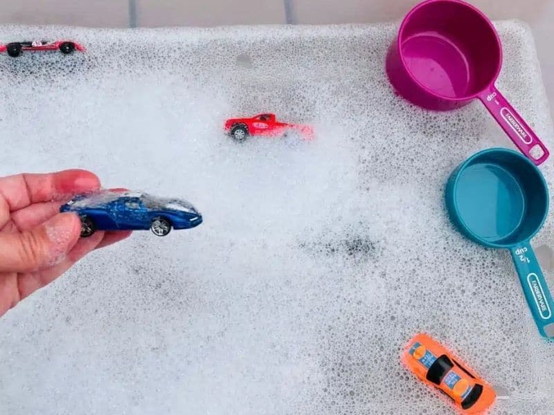 Car Wash Sensory Bin