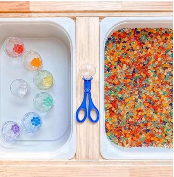 Water Bead Color Sorting play for kids