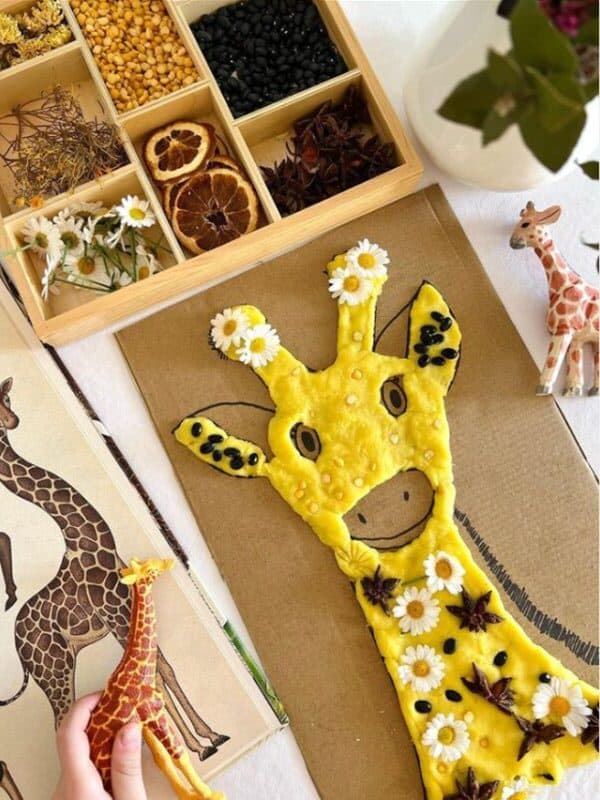 Giraffe Sensory Play for preschoolers