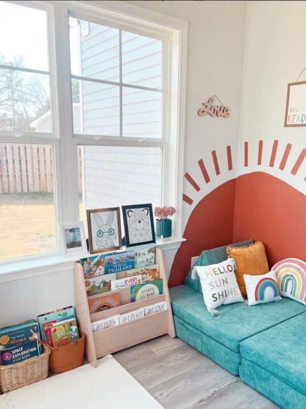 reading book nook for the nursery