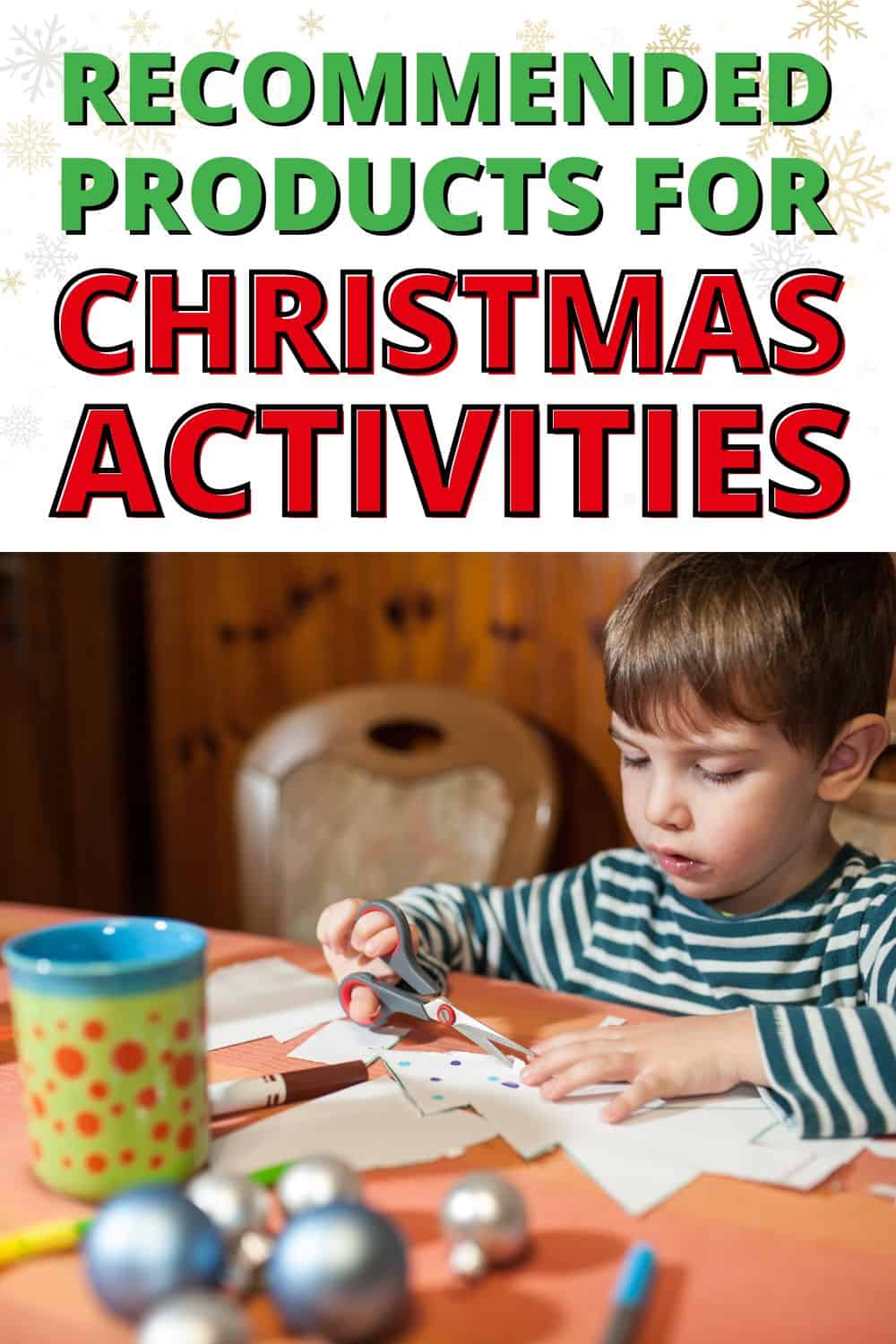 feature image + recommended products for Christmas crafts and activities