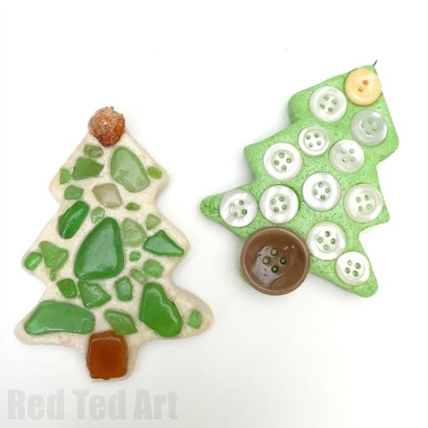Christmas ornaments using sea glass