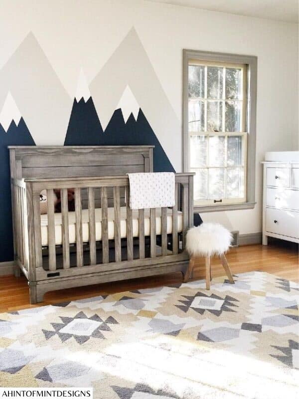 outdoor mountain wall mural for baby's room