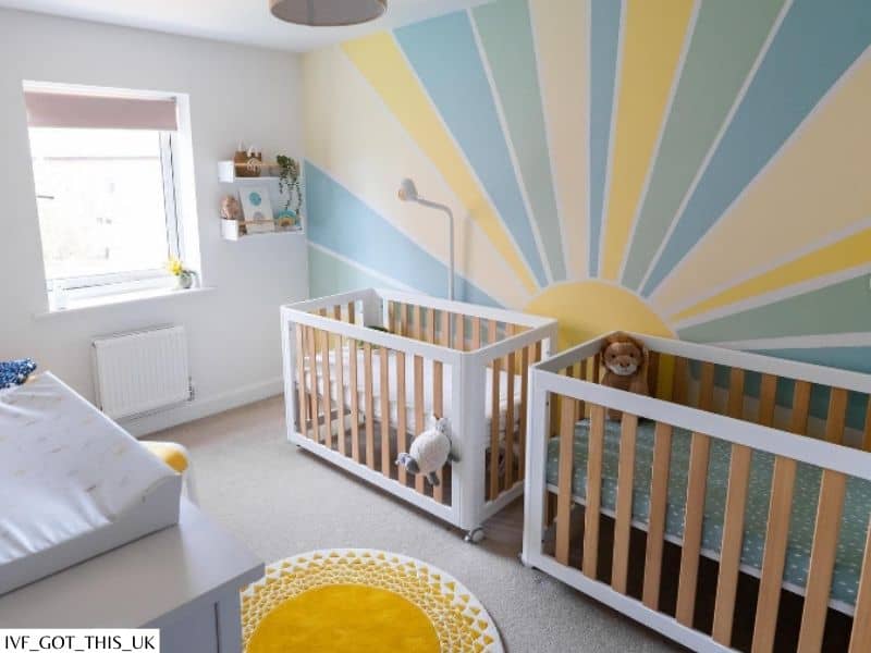 nursery wall with sunshine rays