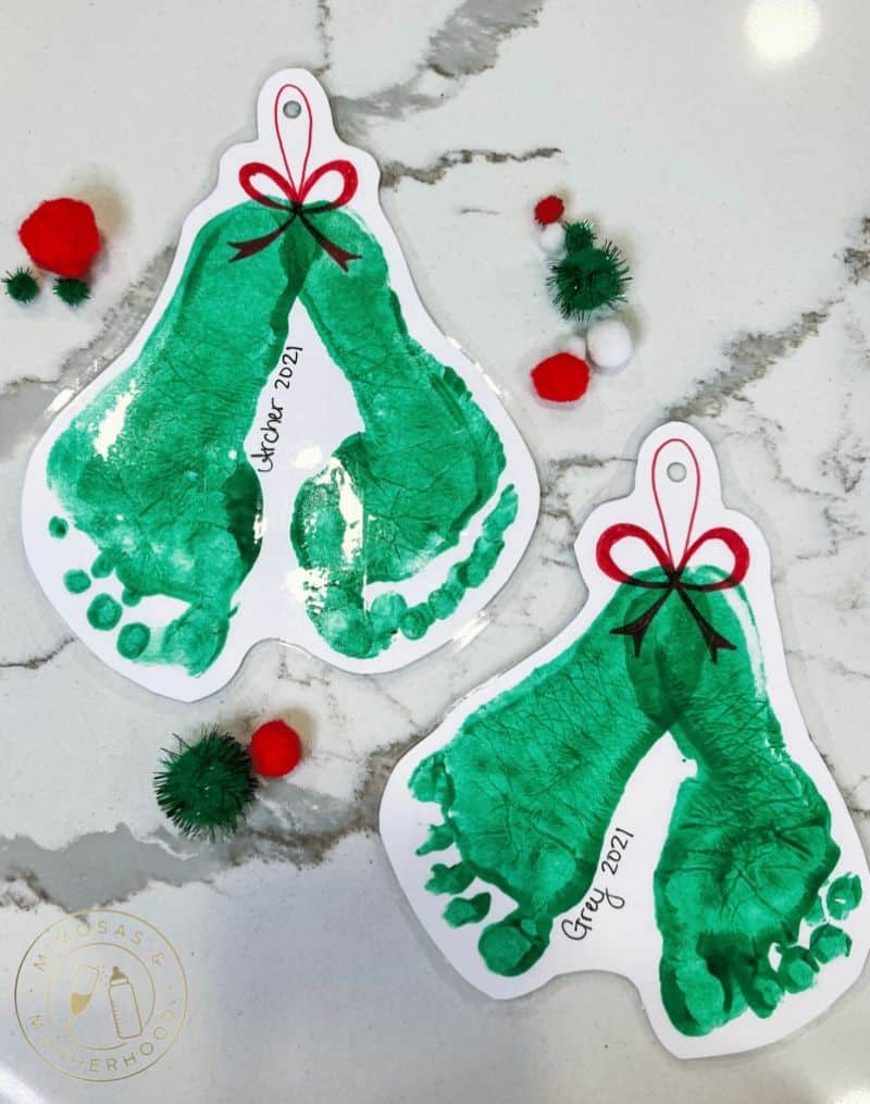 footprint mistletoe keepsake ornament craft