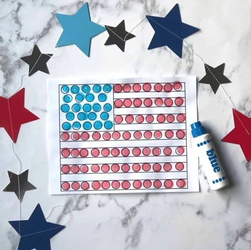dot marker American Flag