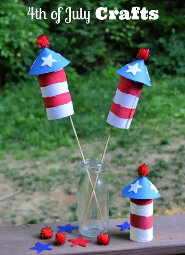 USA Patriotic Wand Craft Kit - Makes 12 Fourth Of July Crafts For Kids
