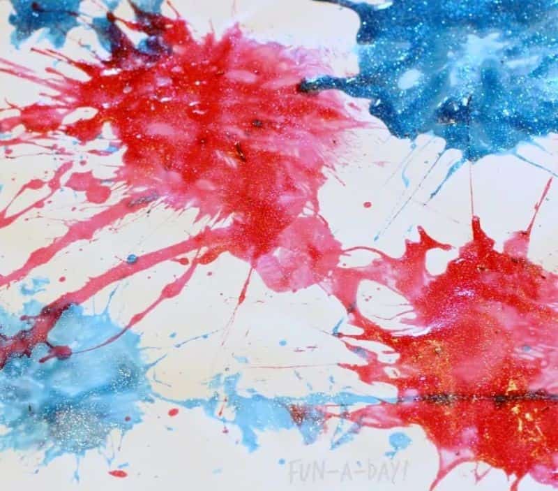4th of July splat art activity for kids