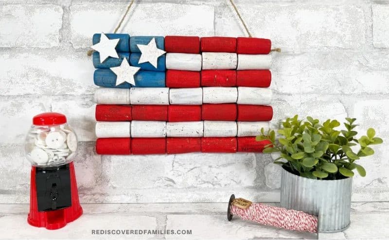 DIY American Flag using tp roll tubes