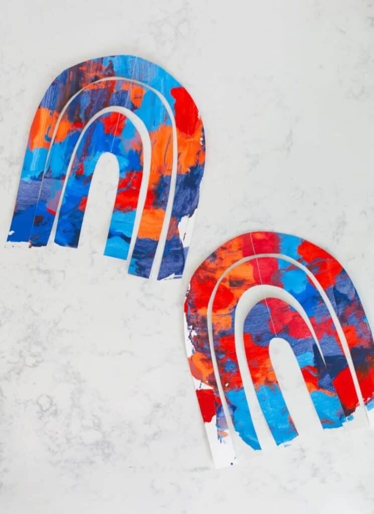 4th of July themed rainbow decor