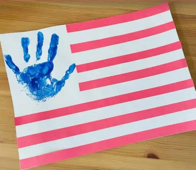 handprint american flag activity for kids