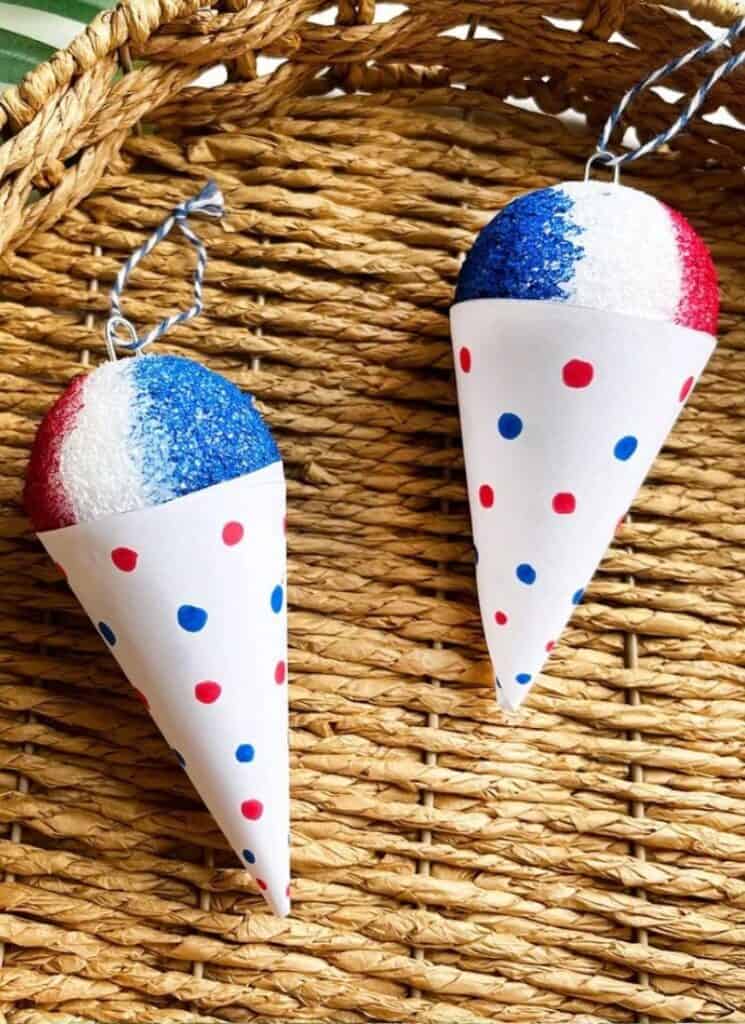 Easy DIY Snow Cone Ornaments