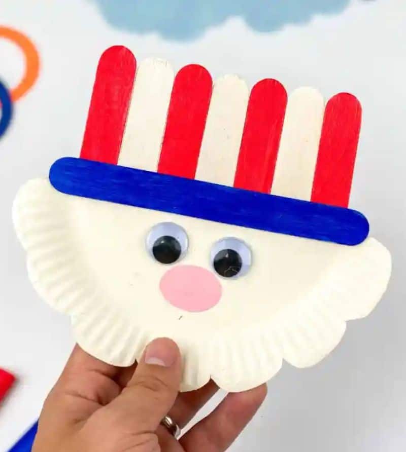 uncle same paper plate patriotic craft