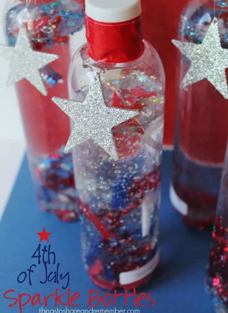 4th of July sparkle sensory bottles