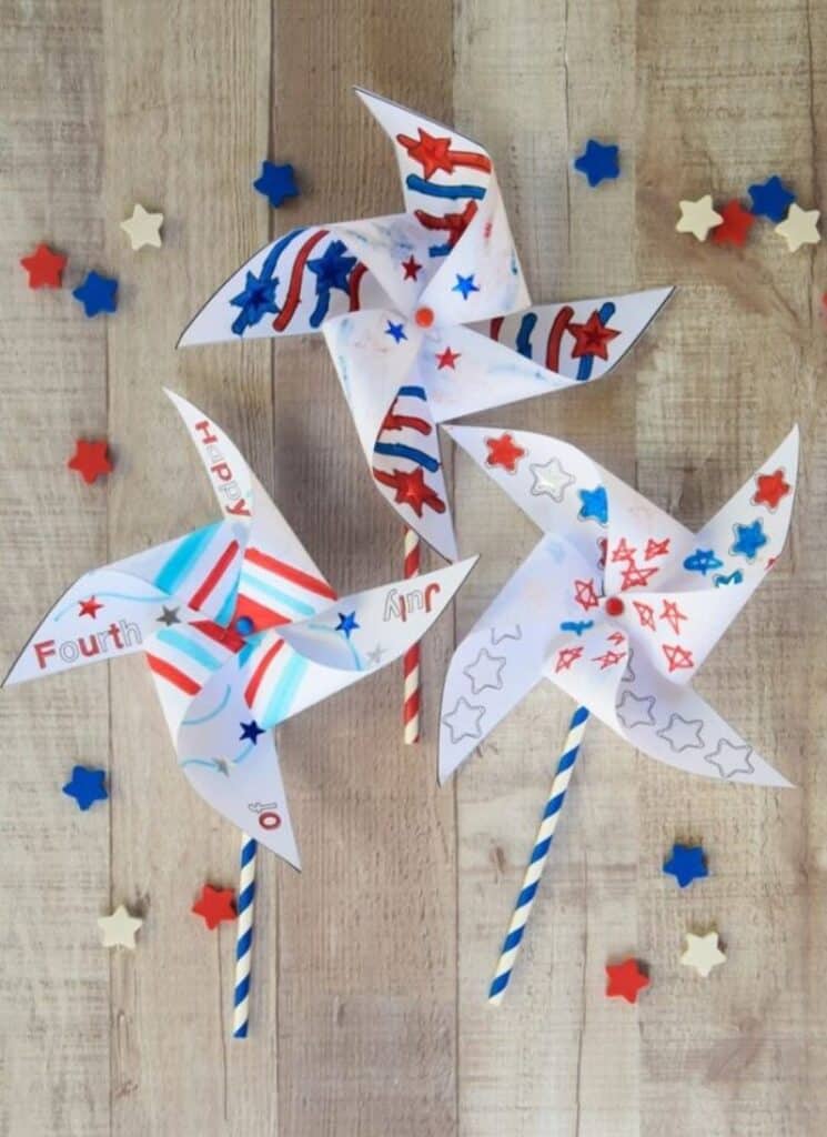 paper wheel fans for 4th of July festivities