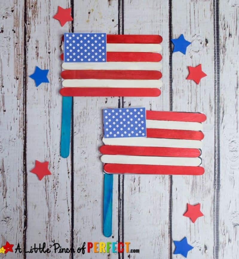 popsicle sticks American flags