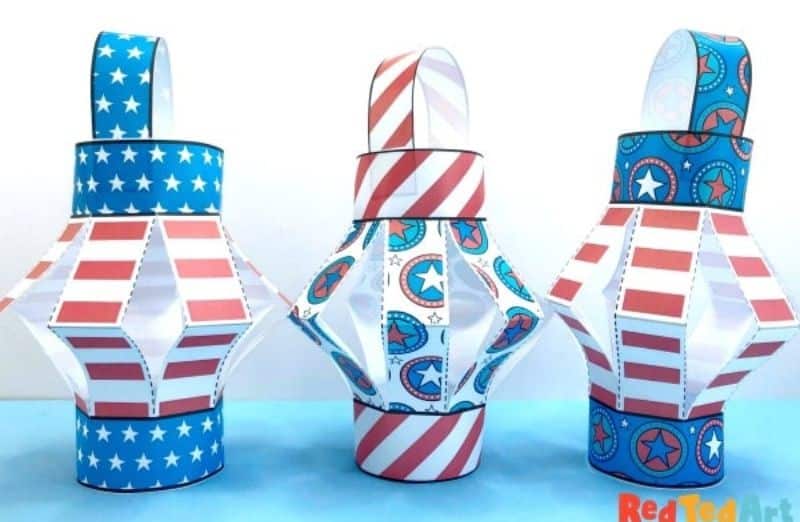 dIY 4th if JUly paper lanterns