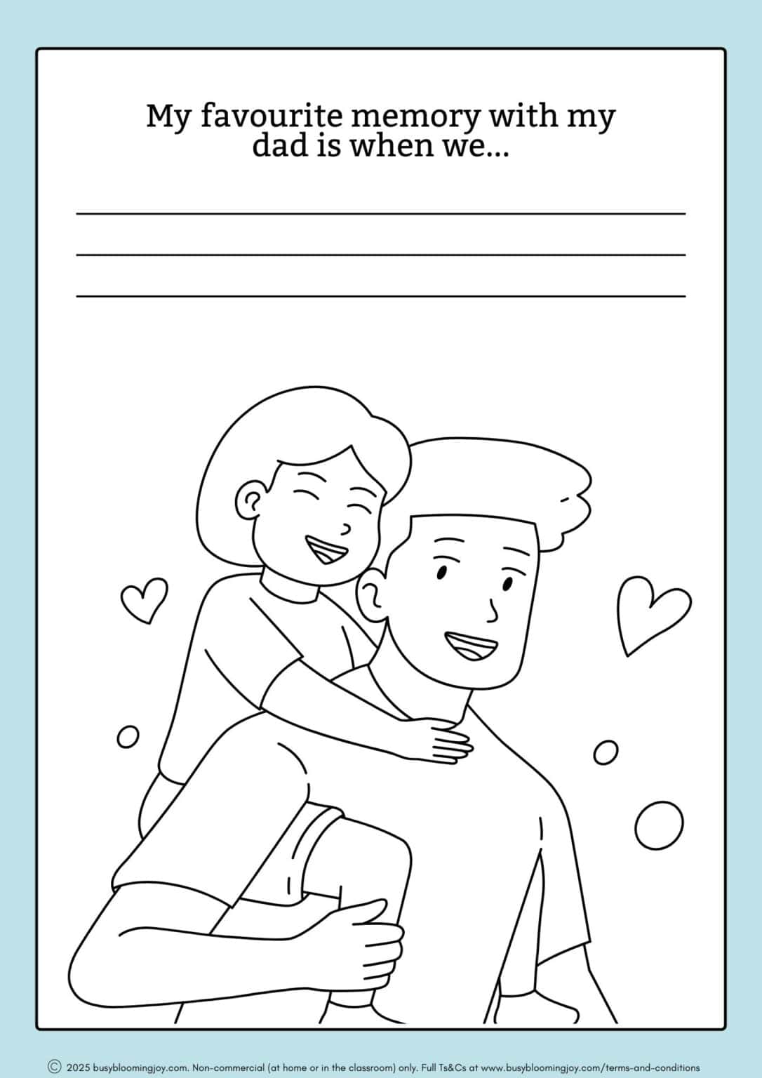 10 Free “All About Dad” Write & Color Printables