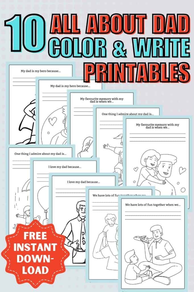 all about my dad free printable+feature image