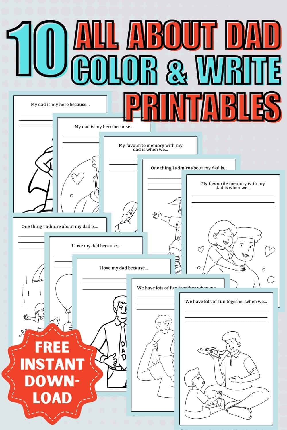all about my dad free printable+feature image