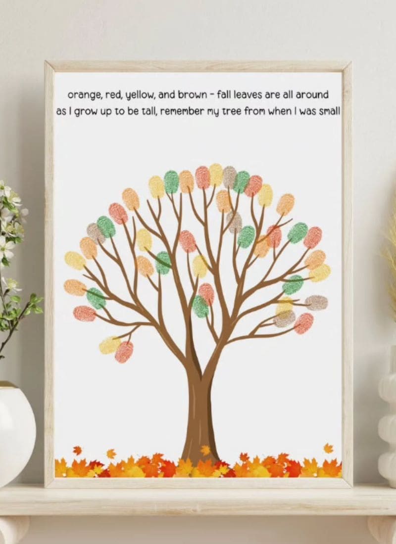 Fall tree handprint printable template