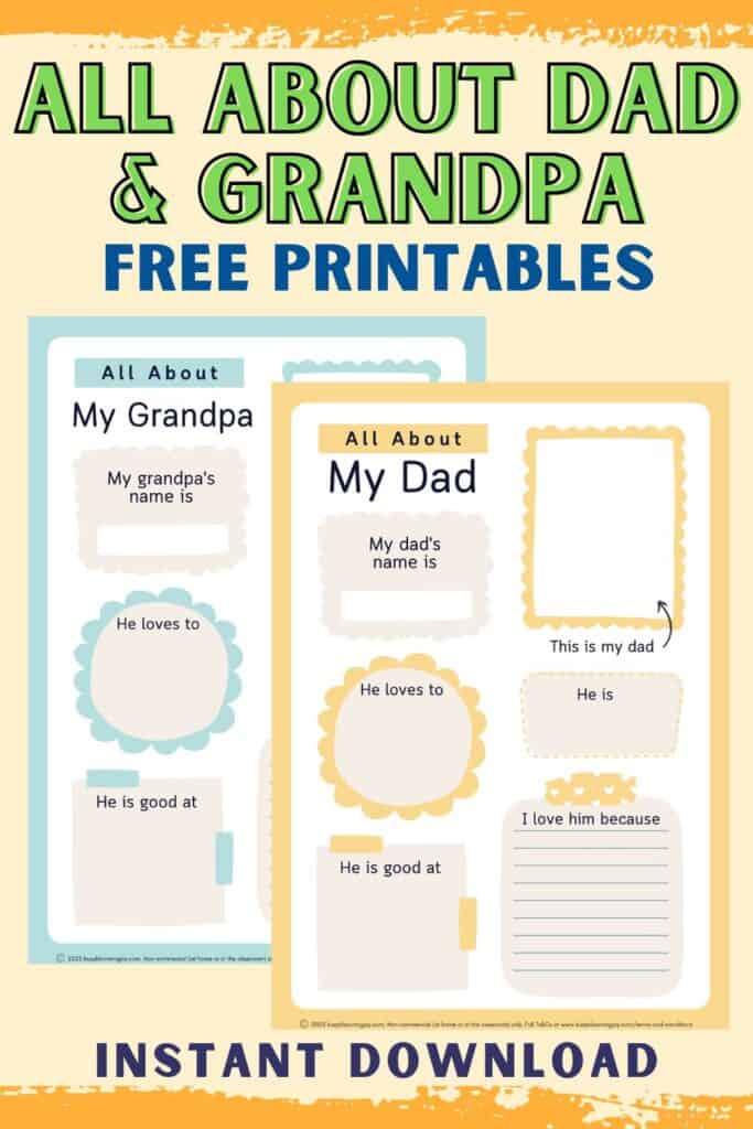 all about my dad or grandpa free printable+feature image