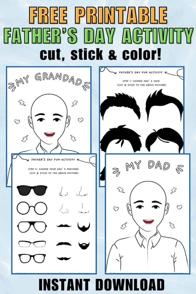 FREE Printable Cut & Stick Activity For Father's Day+feature image