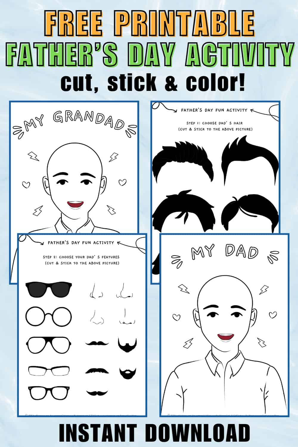 FREE Printable Cut & Stick Activity For Father's Day+feature image