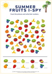 FREE Printable Summer Count & Write Worksheets {4 Different Designs}
