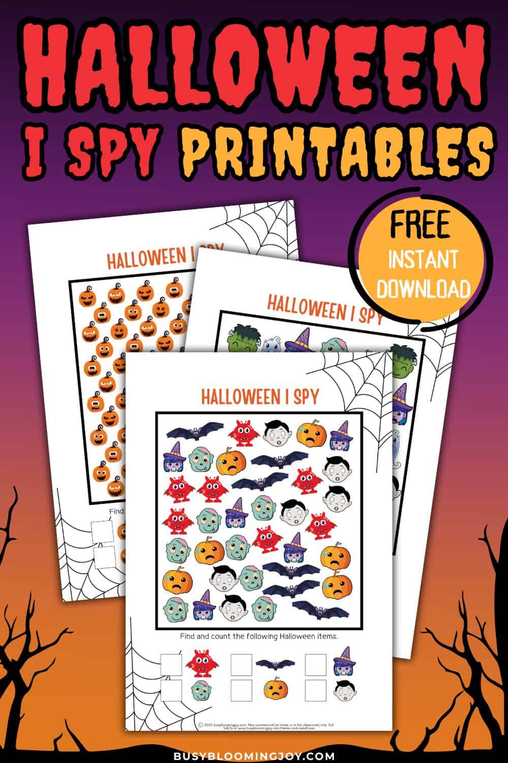 Halloween I spy free printables feature image