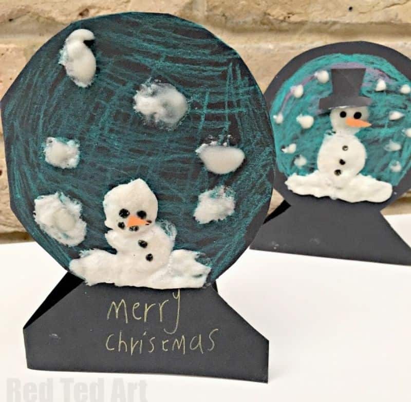 snow globe christmas card craft