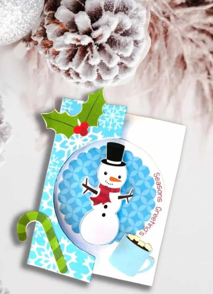 spinning snowman card for Christmas