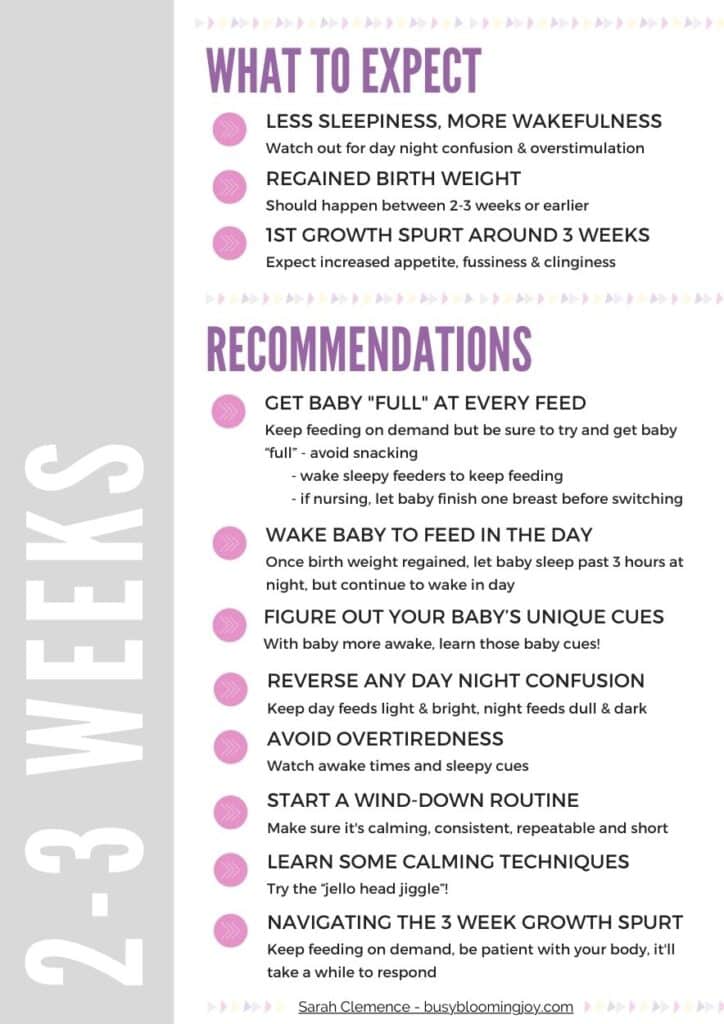 2 to 3 weeks newborn baby recommendations