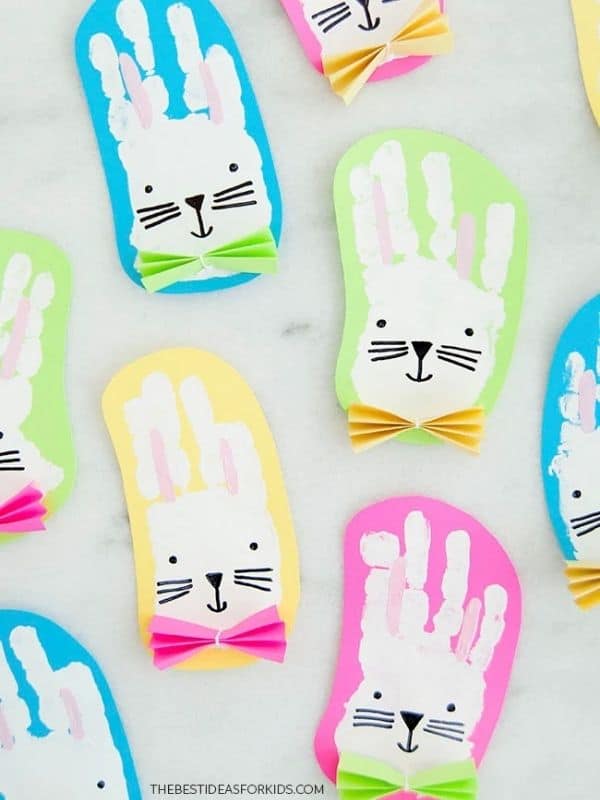 handprint bunny crafts for Easter