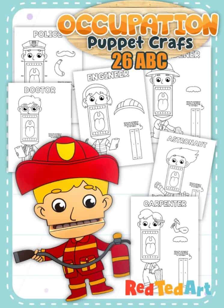 kids get to pick their favorite occupation and turn them into puppet