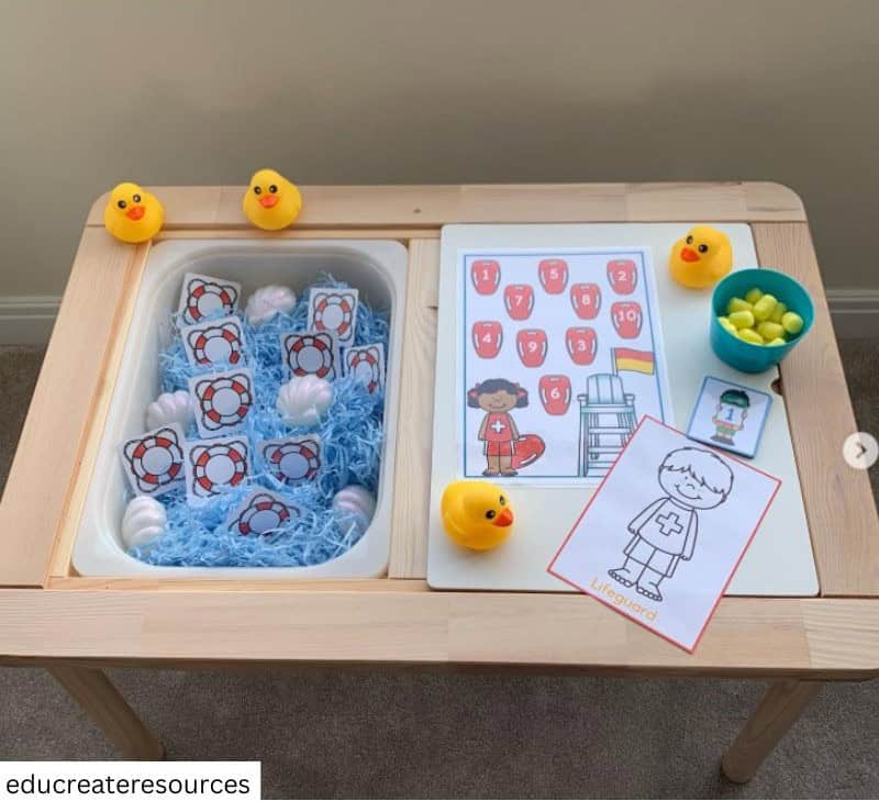 Lifeguard Counting & Number Recognition Activity