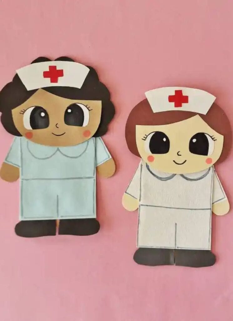 Nurse Paper Bag Puppet with Printable Template