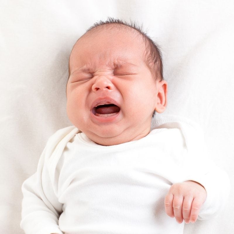 crying baby who's overtired