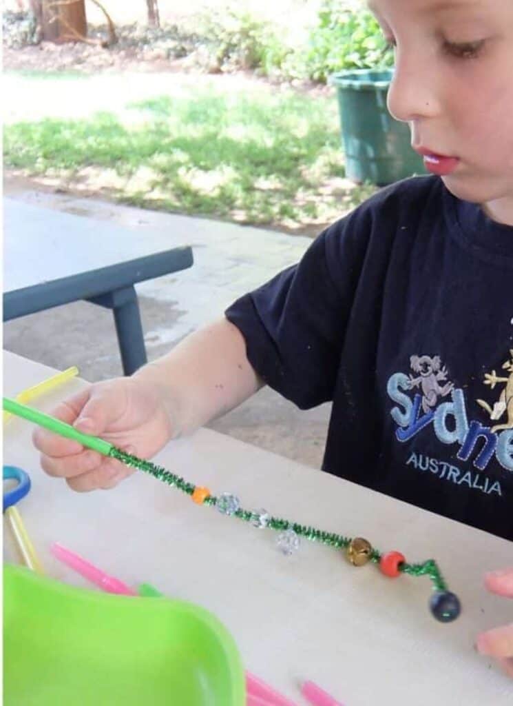 Threading of Beadz for a fun fine motor activity