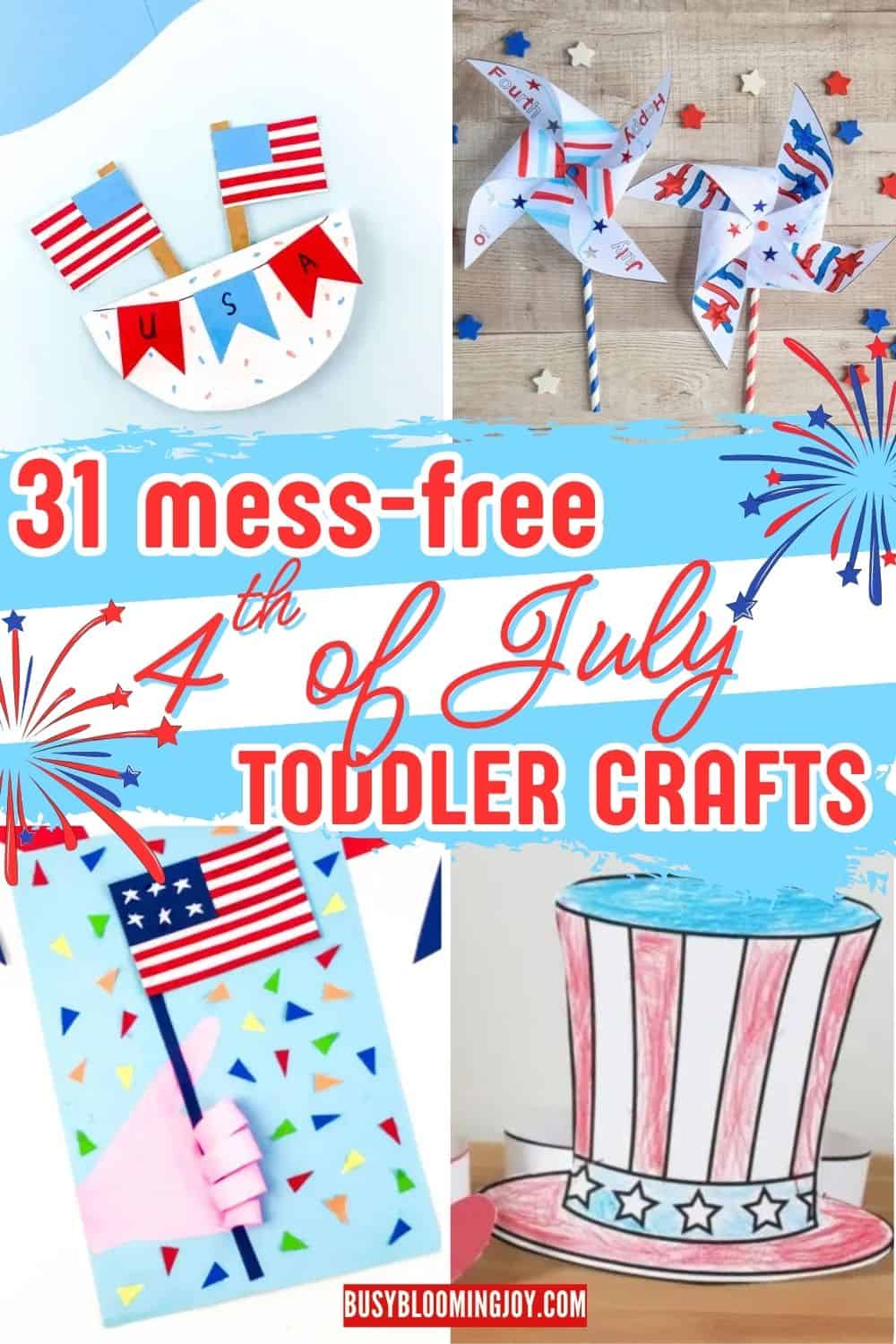 No mess paint free 4th July crafts toddlers+feature image
